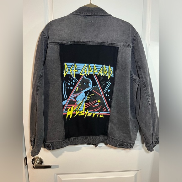 NWOT Def Leppard Faded Black Junkfood Jean Patch Long Sleeve Jacket Buttons XXL - Picture 4 of 15